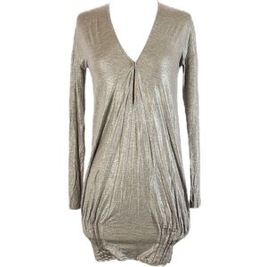 SISLEY SHINY SILVER DRESS WITH PEEK A BOO CUT OUT SIZE XS